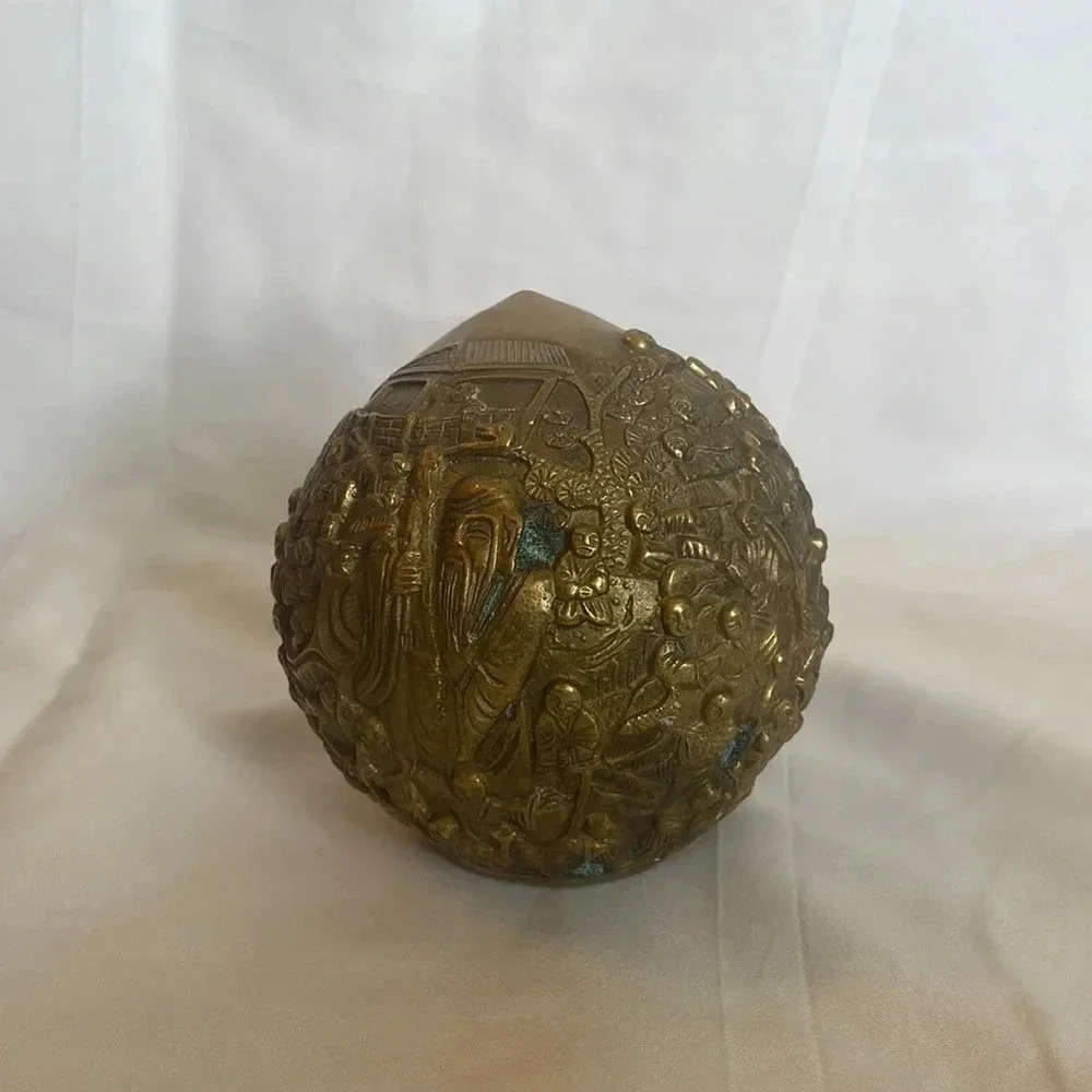 Antique Ztianef Wise Man 1000 Children Brass Ornament - Picture 3 of 6